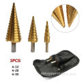 3PCS HSS Step Cutter Bit